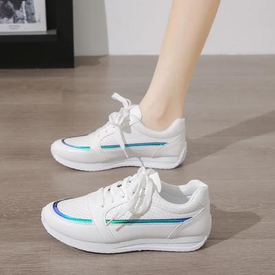Women Sneakers Fashion Breathble Vulcanized Shoes Pu Leather Platform Shoes White Lace Up Casual Shoes