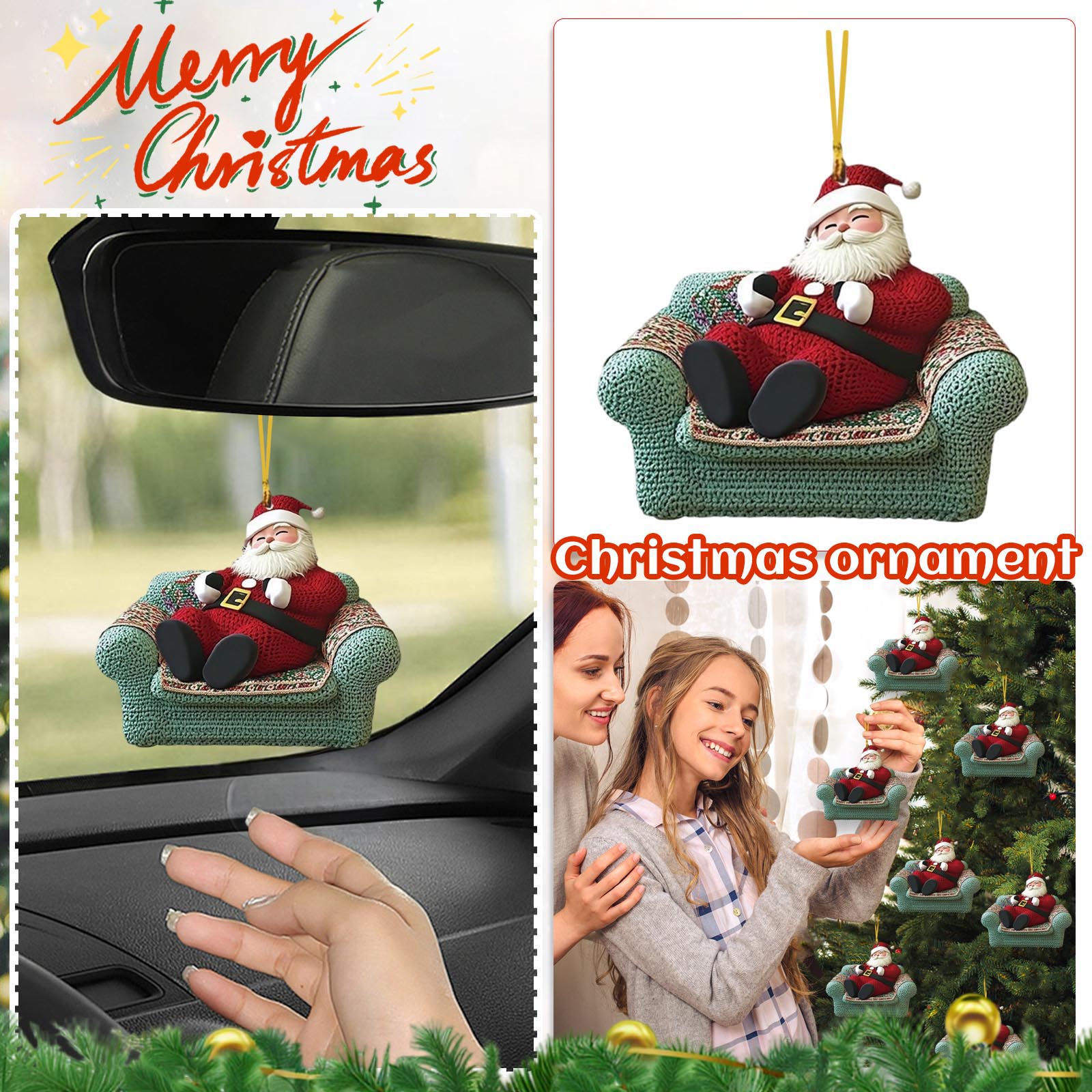 

Мультяшный Санта Акриловый Подвеска для Салона Автомобиля Акриловый Подвеска Брелок для Ключей Украшение для Сумки One Size