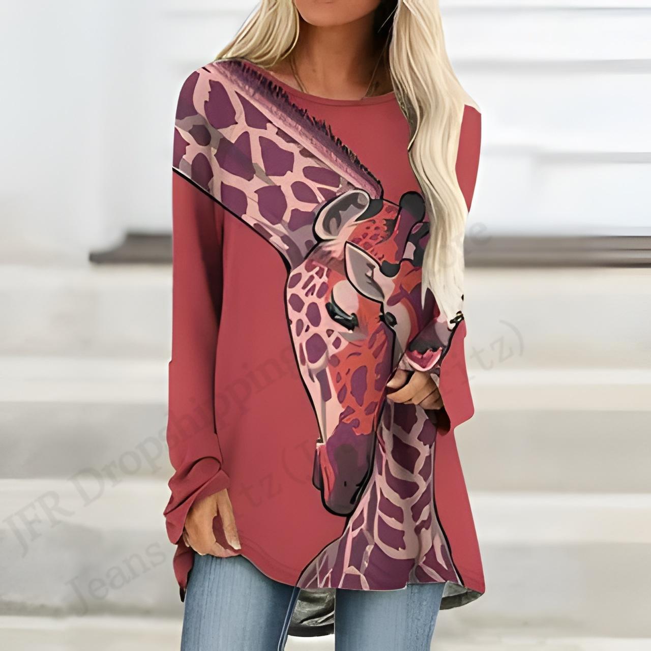 

2025 Новая модная футболка с длинным рукавом, винтажный узор, 3D-принт, футболка для женщин, повседневная длинная футболка с круглым вырезом, женская верхняя одежда 8XL