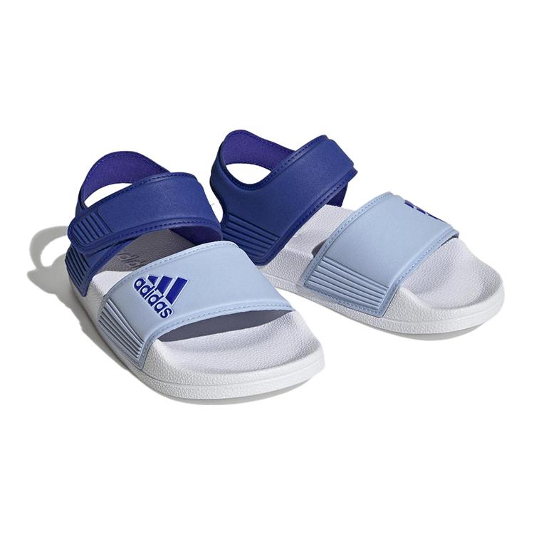Adidas Adilette Slip Resistant Abrasion Resistant Sandal Blue White Kids' H06444