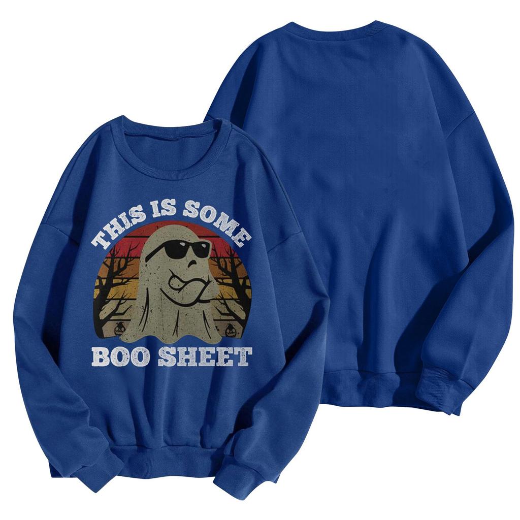 Women's Round Neck Printed Tops Cotton Casual Fashion Long Sleeve This Is  Some Booi Sheet Pullover Top Blouse