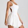 Lace Up Yoga Fitness Dress Sleeveless Badminton Skirts Women Tennis Dress  Badminton Sports