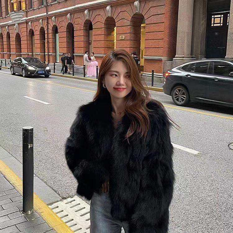 

Куртка из искусственного меха женская одежда зима новая имитация лисьего меха короткая темпераментная светская львица волосы светлые XL