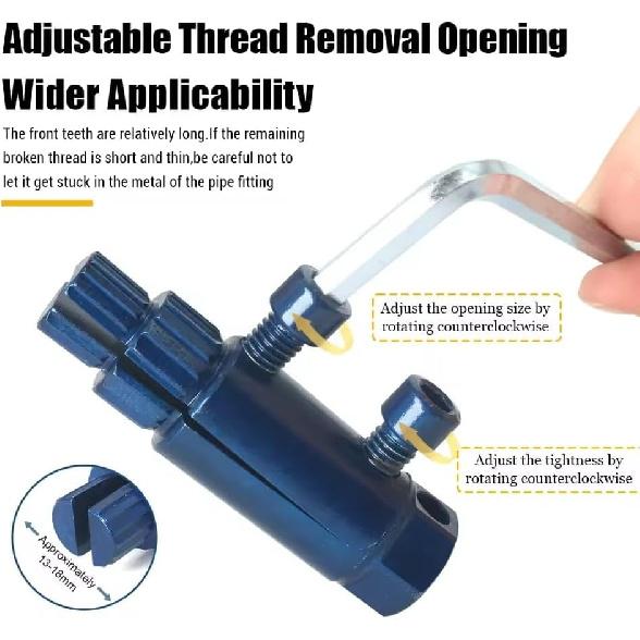 Broken Pipe Thread Extractor,Stripped Screw Extractor,Broken Valve Thread Extractor,Stripped Screw Removal Tool,Easy Out Bolt Extractor Kit for