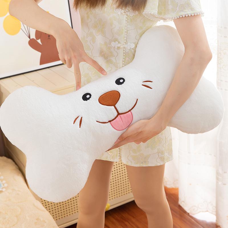 New Dog Bone Throw Pillow Cushion Plush Toy Children's Cloth Doll Sleeping Doll Girl Gift
