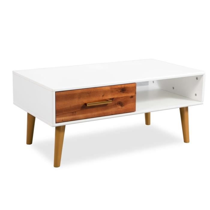 VidaXL Table basse Bois d'acacia massif 90 x 50 x 40 cm