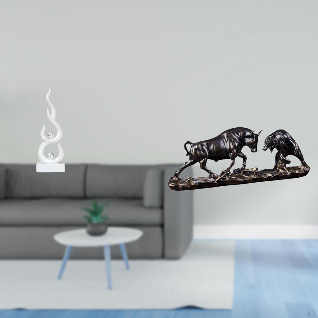 Modern Abstract Resin Sculpture Feng Shui Animal Figurine Desktop Ornament Chinese Cow Cattle