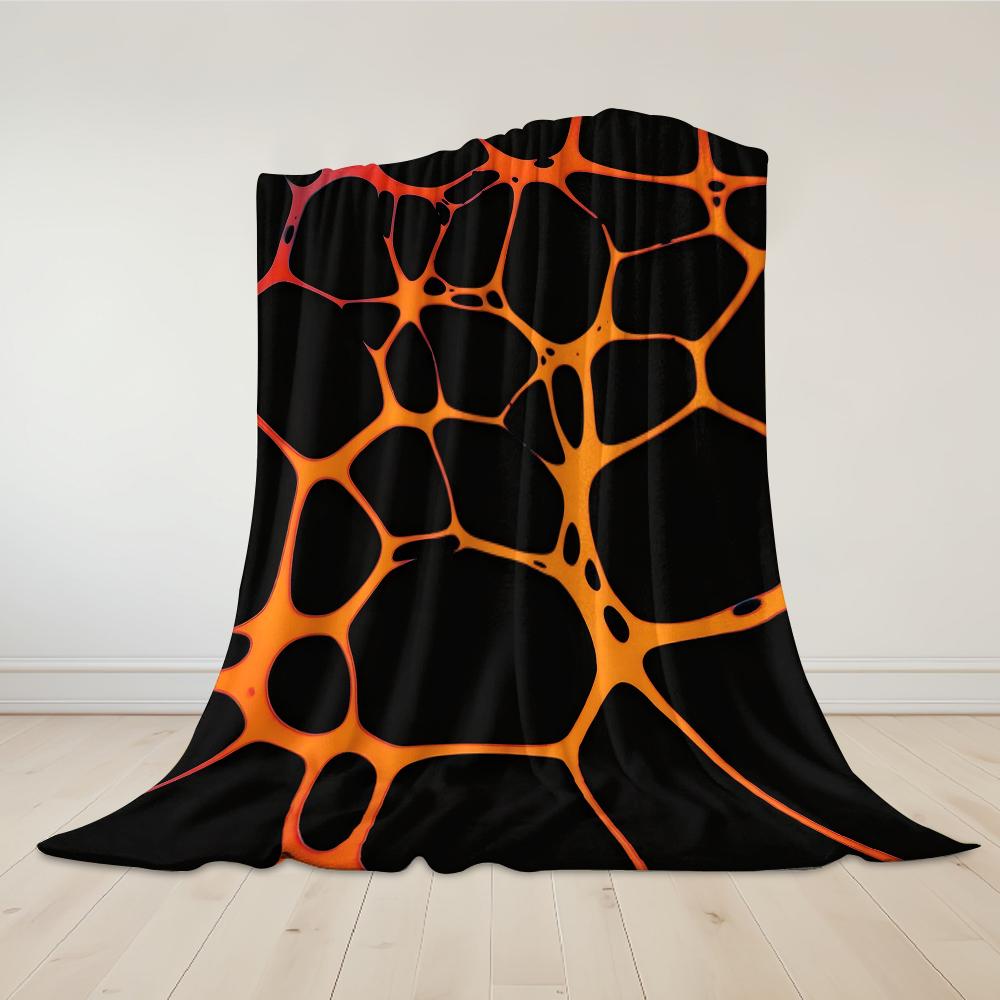 Lava Vein Flannel Blanket Warm Soft Halloween Christmas Couch Warm Cozy Decorative Decor Gift for All Season