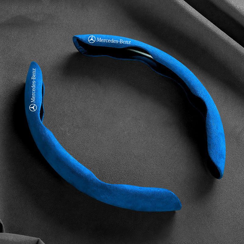 Sticker Suede Car Steering Wheel Cover Anti-slip Round Accessories For Mercedes Benz AMG W205 W204 W203 W111 W222 CLK Accessory ZS4