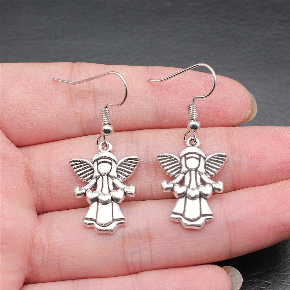 Drop & Dangle Earring Angel Wings Kids' Jewelry MaterialsEarring Size 18x19mm QE002