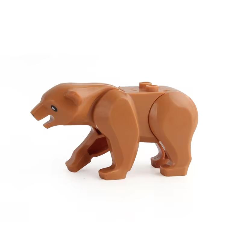 MOC Farm Zoo Animal Building Blocks Crocodile Shark Dolphin Chimpanzee Cow Leopard Educational Game Accessories Bricks Kids Toys