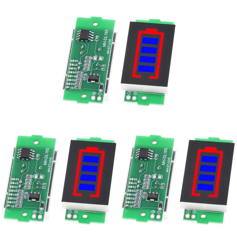 1/2/3/4/6/7/8S Lithium Batterie Kapazitätsanzeige Modul LED Anzeige Elektrofahrzeug Batterie Leistungstester 4 Abschnitte 3-34V 5mA