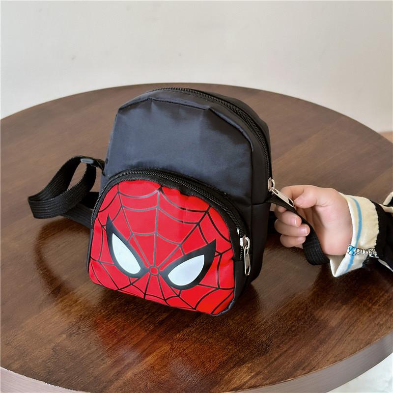 Adorable Canvas Children's Shoulder Bag With Cute Animal Cartoon Spiderman Design