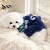 Leash Ring Dog Clothing Fuzzy Bear Jumpsuit Cute Plaid Outfit