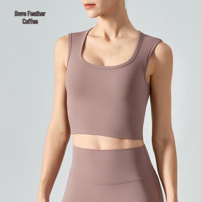 

Женский спортивный жилет для йоги: Квадратный вырез, широкие бретели, высокая эластичность, дышащий, с нагрудными подушечками. Large