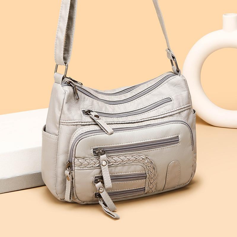 New Woven Multi-compartment Large-capacity Shoulder Bag Fashionable Versatile Multi-pocket Mother Bag