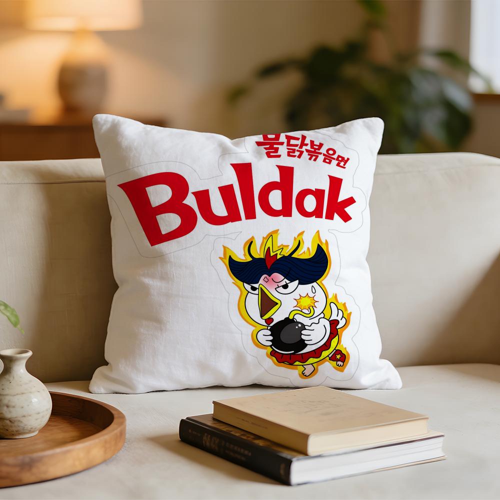 Kwaii Anime BBuldak RameSn Cushion Cover Short Plush Pillowcase for Bed Sofa Carwashable