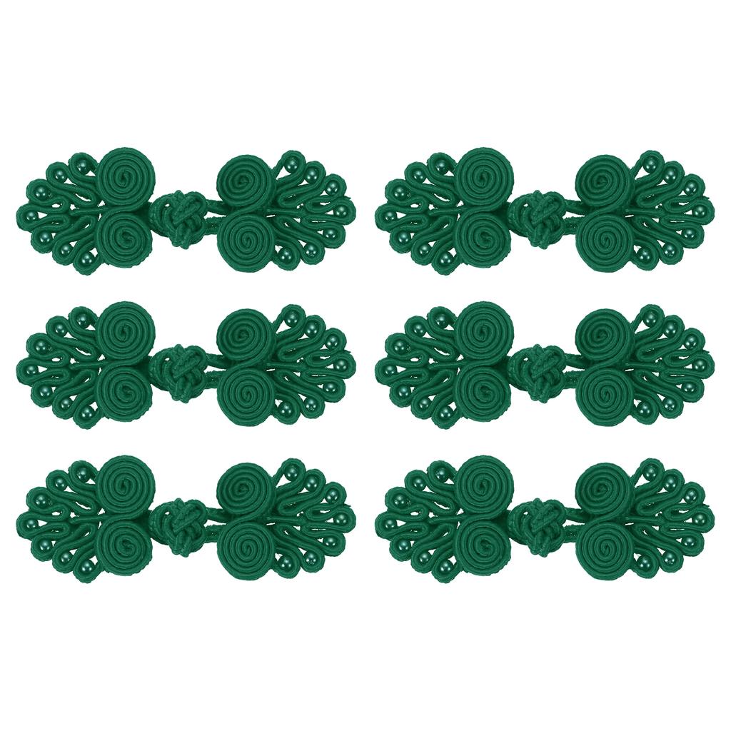 6/10pcs Chinese Knots Frog Buttons Closure Sewing Buttons Fasteners with Beads for DIY Sewing Coats Cloak Bridal Costume Outfit