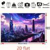 2D Dreamy Sci-Fi Purple Skyline Backdrop for Room Decor & Photoshoot