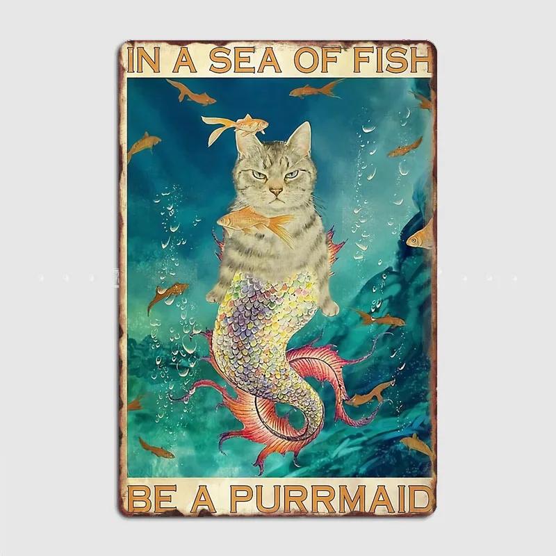 Black Cat Coffee Because Murder Is Wrong Funny Gifts For Cat Lover Metal Plaque Poster Wall Decor Kitchen Tin Sign Posters
