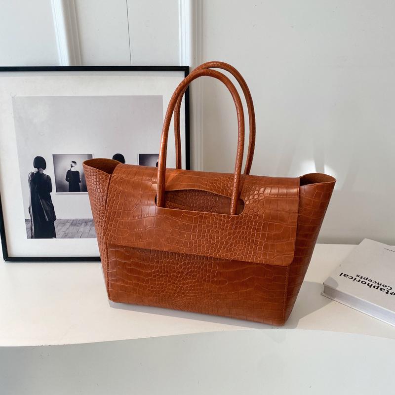 2025 Large Capacity Women's Stone Texture Retro Tote - Trendy Korean Style Handbag