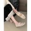 Gentle evening breeze bow ballet shoes girl 2025 new fairy hollow mesh lace embroidered shoes single shoes