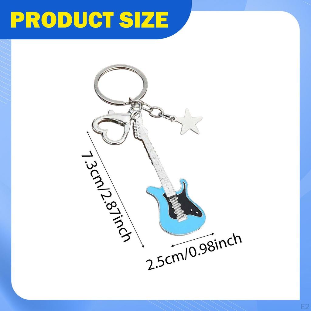 Guitar Keychain Pendant, Love Keyring Year Hanging Music Chain for Women Men Wallet Christmas