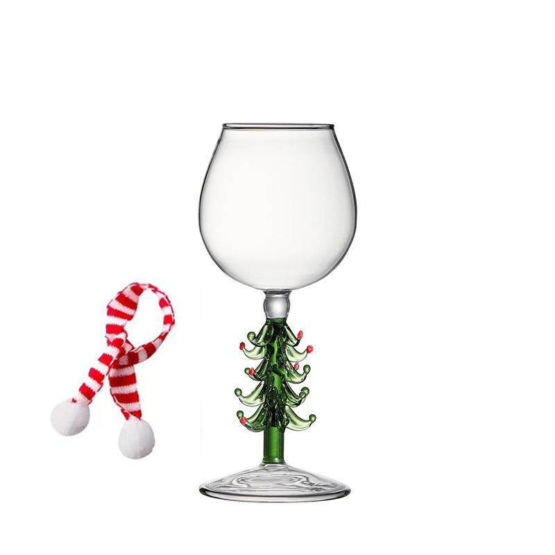 Beverage Drinking Cup for Party Use Glass Cup Elegant with Mini Scarf Christmas Gift Stemwares Wine Glass High Stemmed 1/2pcs