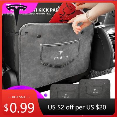 Car Sticker 2025 New 1Pc Car Seat Backrest Anti-kick Pad Anti- Dirt Scratch Mat Auto Interior Accessories For Tesla 3 X S