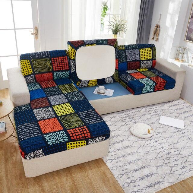 Geometric Print Sofa Cover Furniture Protector Elastic Stretch Sofa Slipcover For Corner Sofa Chair Seat Cover Compatible With Most Furniture Types