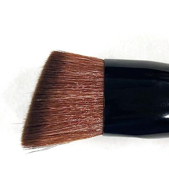 Shishida Seishindo Makeup Brush Foundation Large Angled Flat Type Made Japan Black Approximately 12.532.3cm LQ-04