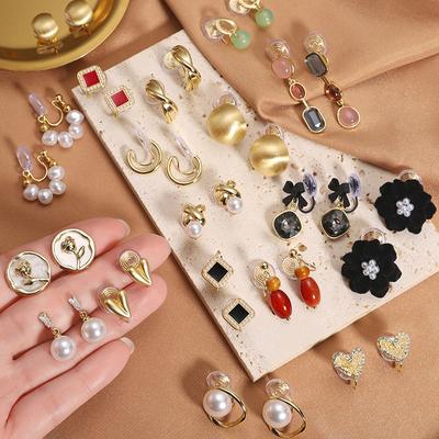 Schlichtheit Temperament Ohrclips Vintage Niedlich Knorpel Nicht Gepierct Clip Ohrringe Für Frauen Mädchen Schmuck Accessoires Geschenke
