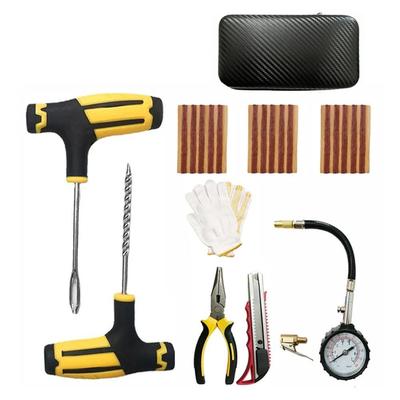 1 Set Car Tire Repair Kit Puncture Plug Tools Tyre Puncture Emergency For Tire Strips Stirring Glue Repair Tool Car Accessories