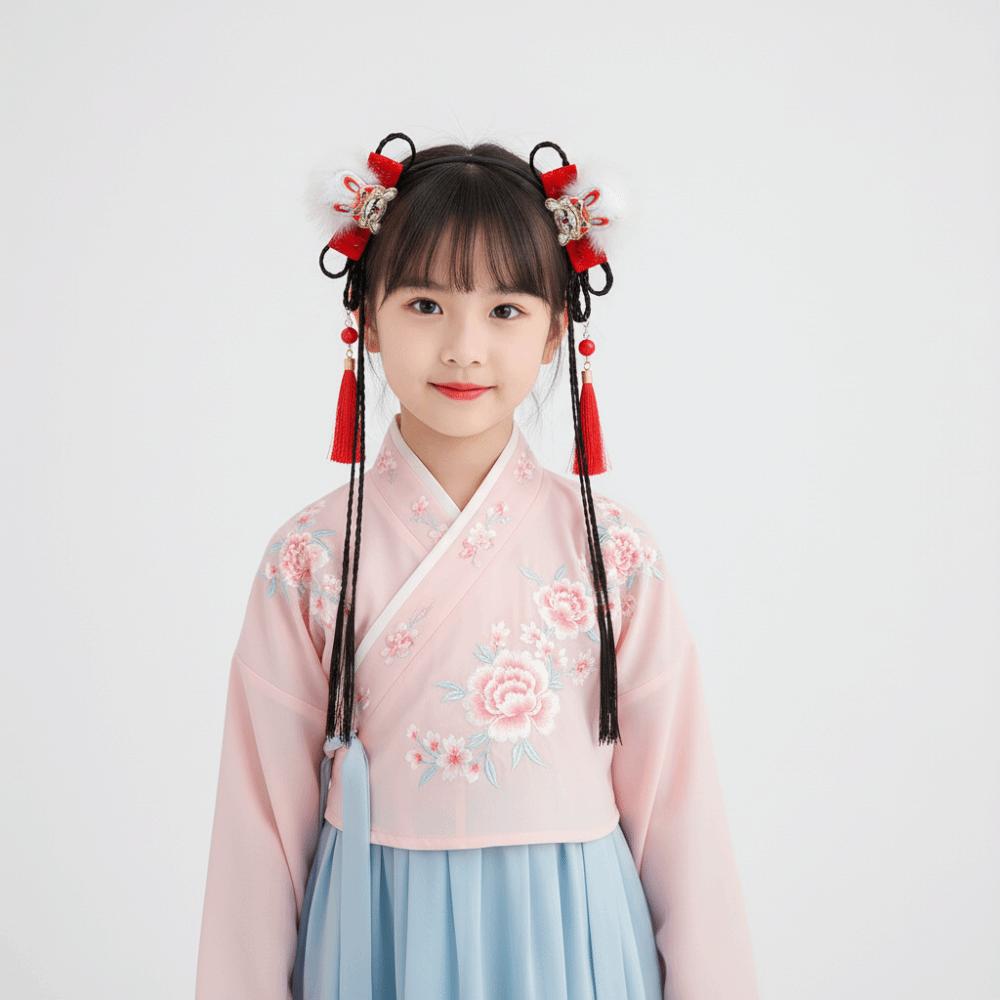 Tassel Children Wig Headband Flower New Year Hair Accessories Bow Princess Hairband  Girls