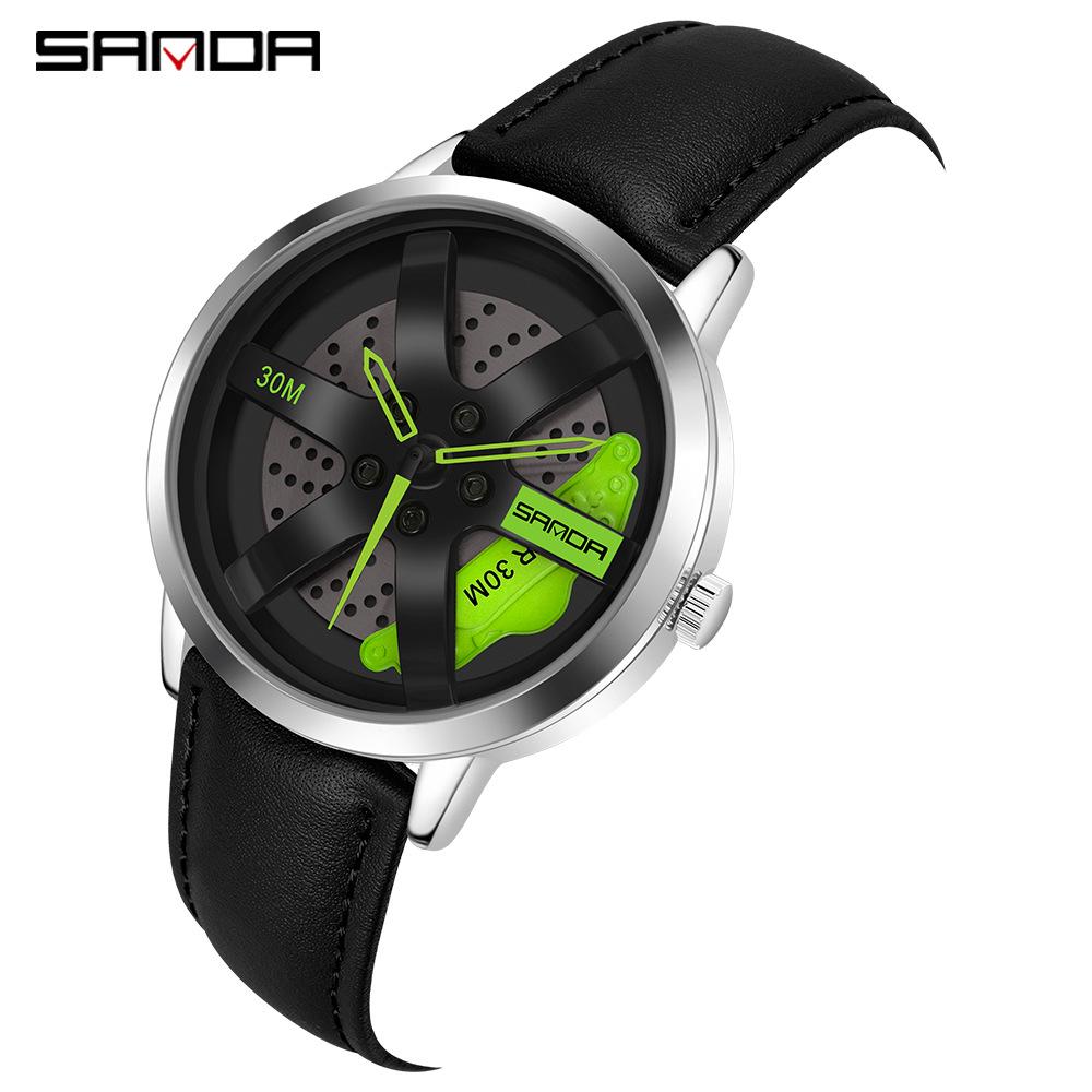 Sanda Meilleure Vente 1088 Montre pour Adolescent: Personnalisé, Cadran Rotatif 3D, Tendance, Quartz Étanche.