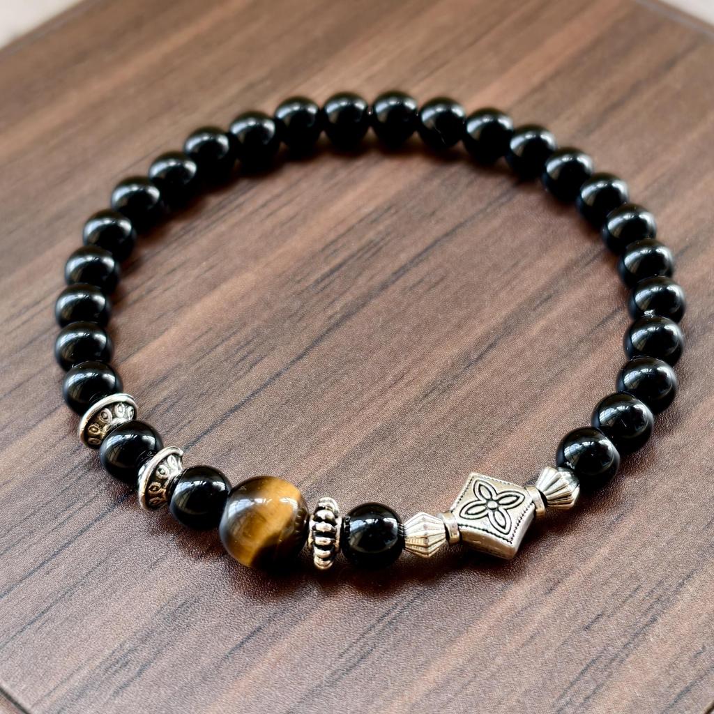 Naturstein Armband 6mm Perlen Natur 7A Tigerauge Lavastein Glücksarmbänder Für Frauen Männer Schmuck Pulseras Homme