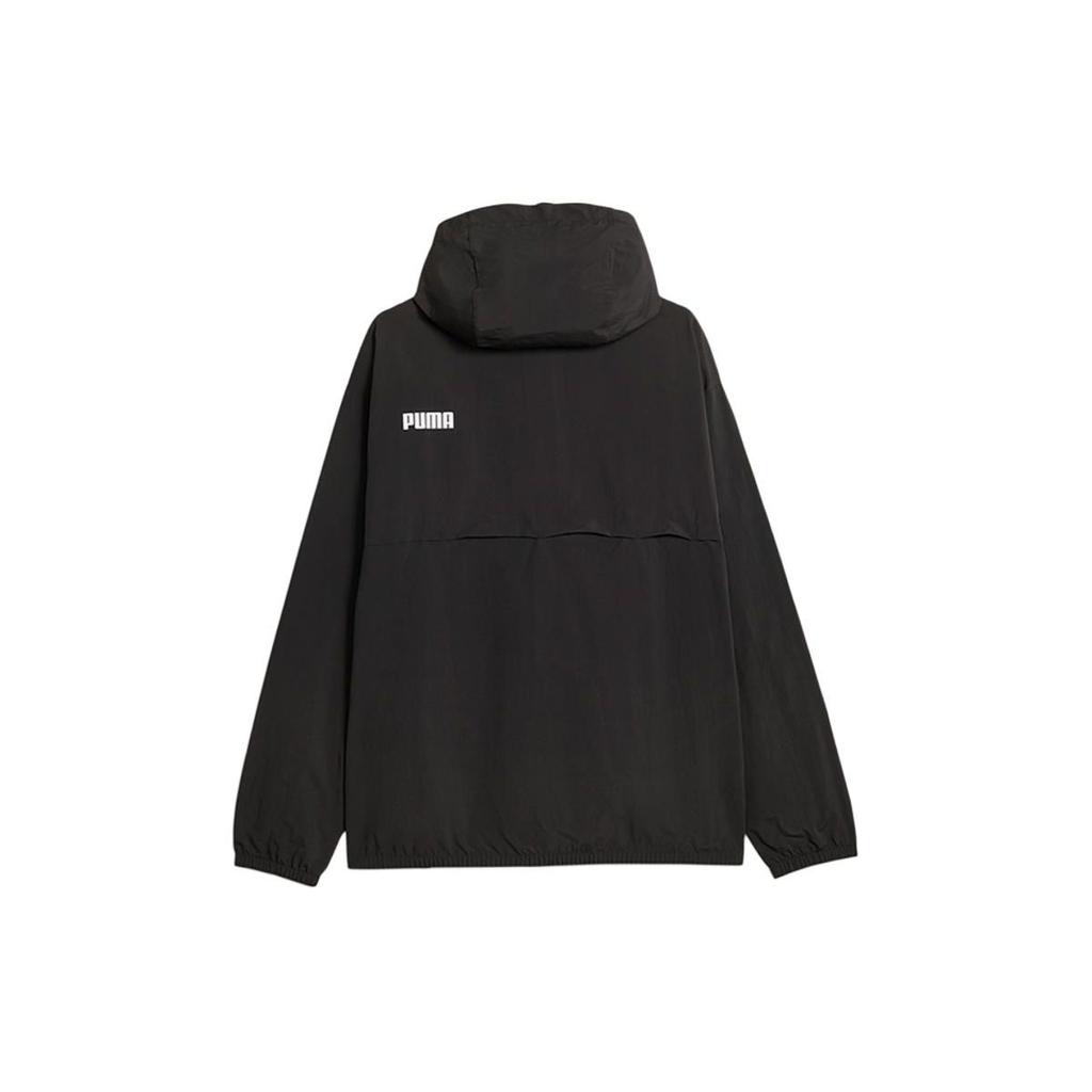 Puma Bluza z kapturem na zamek w jednolitym kolorze z logo Męskie kurtki Czarny 680350-01