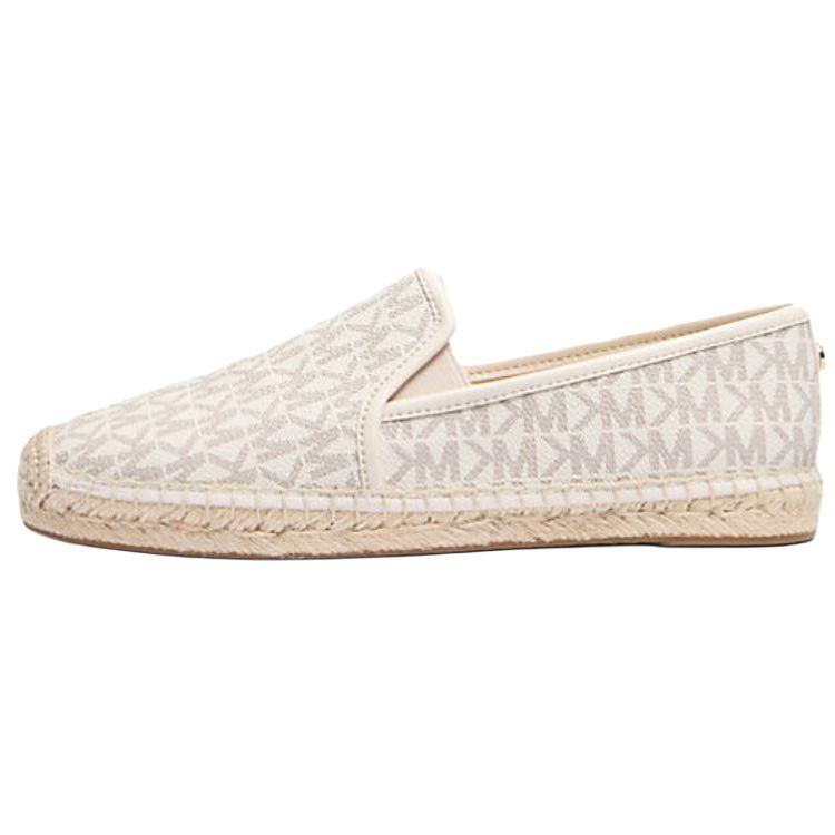 Michael Kors Hastings Round Toe Slip-On Canvas Fisherman Shoes Women sneaker Beige 49F4HTFP1B0150 35.5