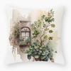 Pillowcase Classic Retro Green Plant Sofa Decoration Pillowcase Nordic Home Waist Cushion Pillowcase