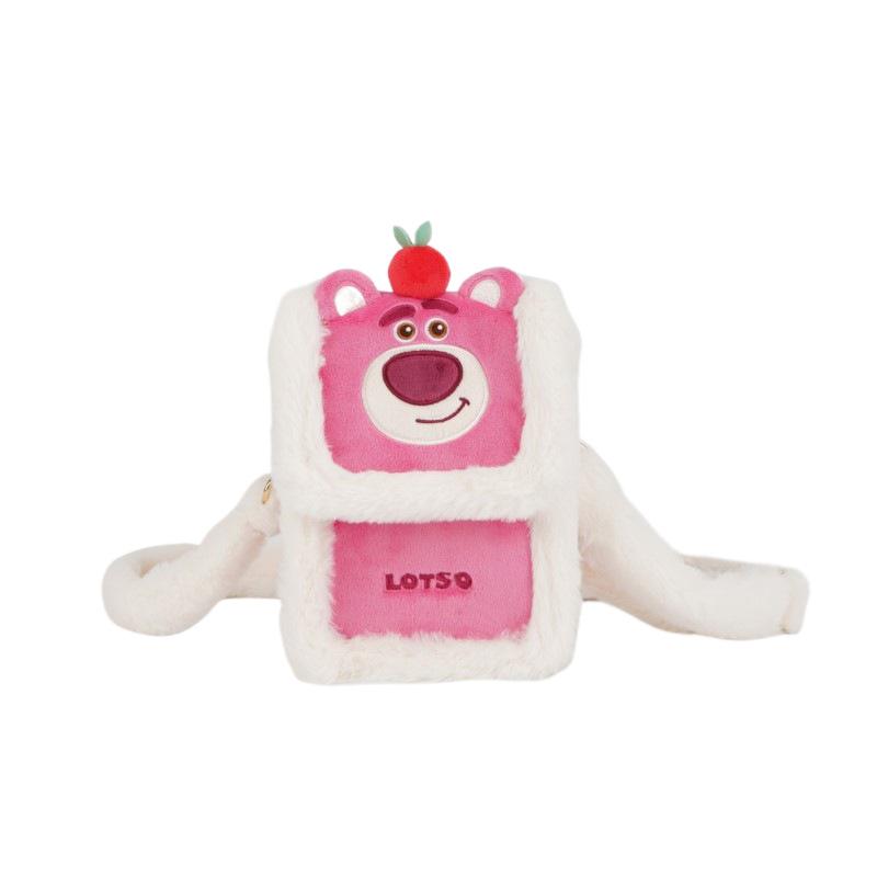 Disney Pixar Strawberry Bear Crossbody Bag - Kawaii Chip n Dale Plush Phone Holder 15*7*20 cm