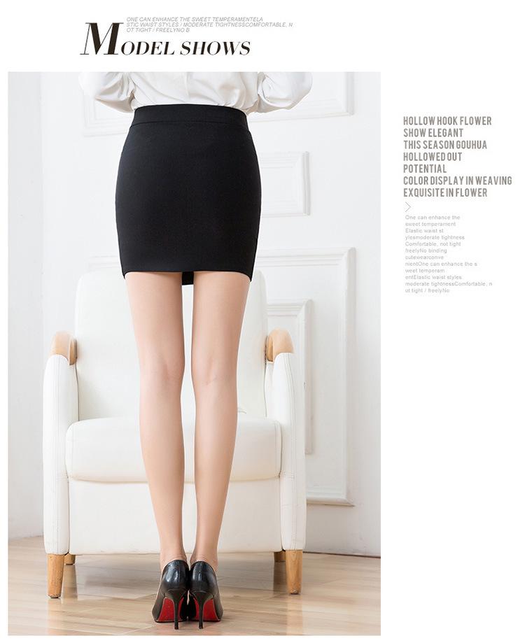 High-Waist Professional Black Bodycon Skirt with Pockets - Spring/Autumn Slimming Workwear