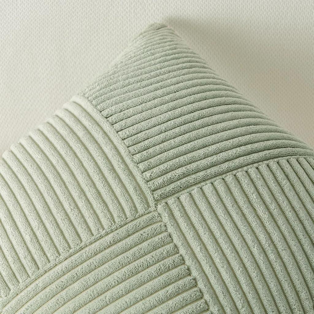 Spring Green Windmill Pillowcase 40x40CM Striped Corduroy Throw pillow cover Textured Solid decor for Sofa Living Room