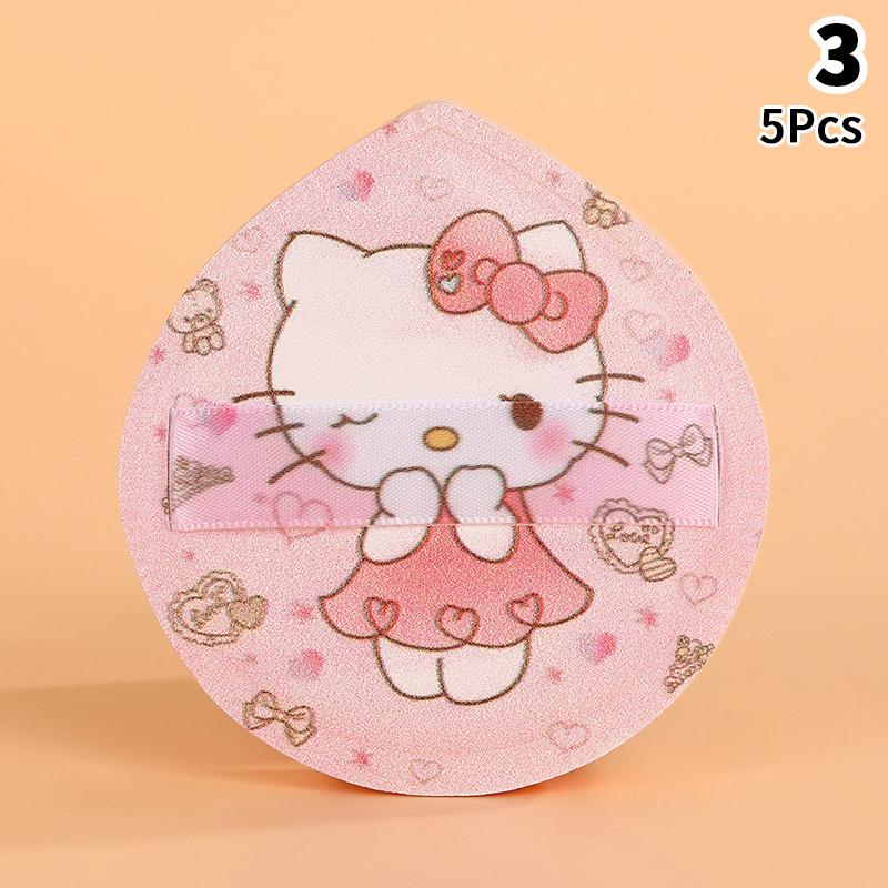 1/5Pcs Cute Kt Cat Soft Triangular Powder Puff Wet And Dry Dual-Use Concealer Makeup Cushion Sanrio Girls Beauty Makeup Tool