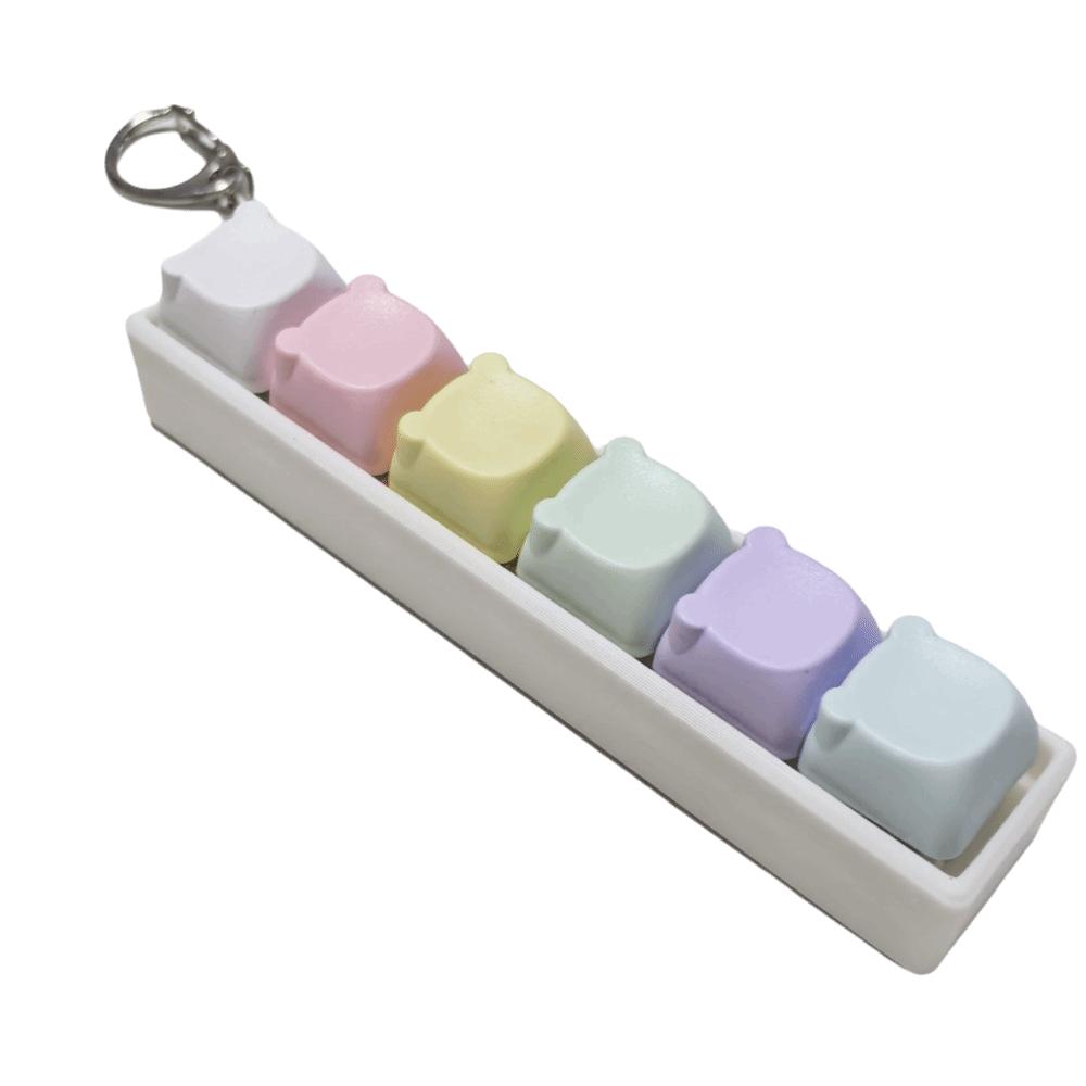 Key Button Fidget Keychain Keycap Clicker Toy Pendant Funny Pinch Toy  for Adult&Kids