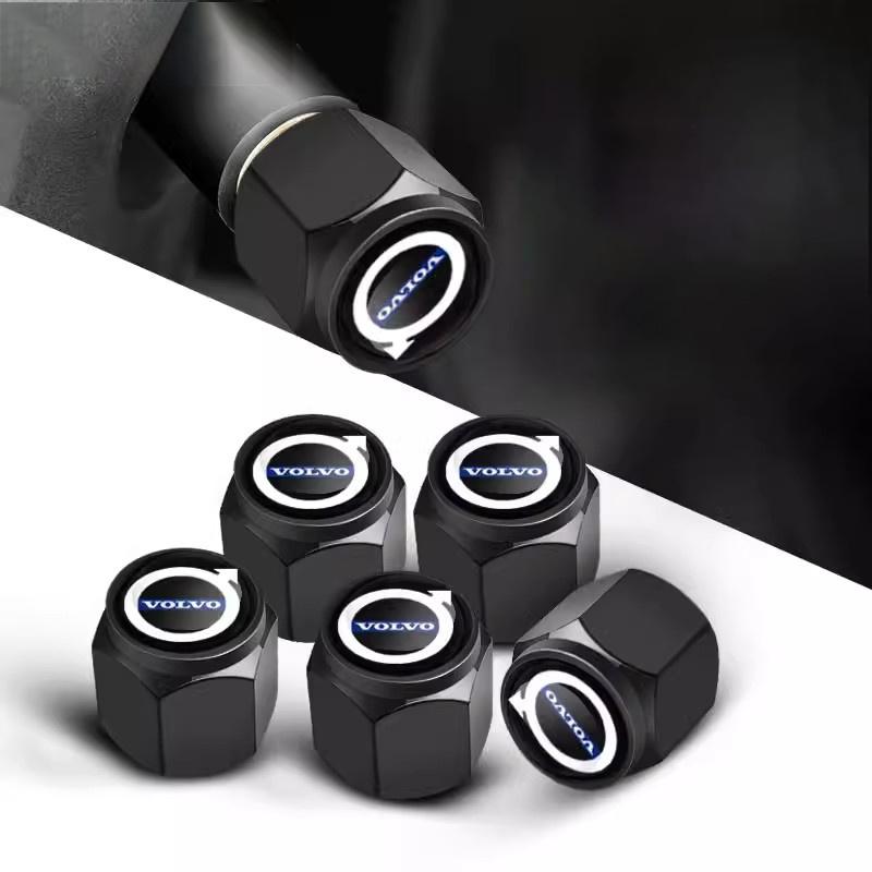 

5Pcs Car Wheel Tire Valve Caps Metal Stem Cover For Volvo XC90 S60 V40 XC60 S80 S40 V70 S90 T6 V60 V90 XC40 XC70 C30 Accessories