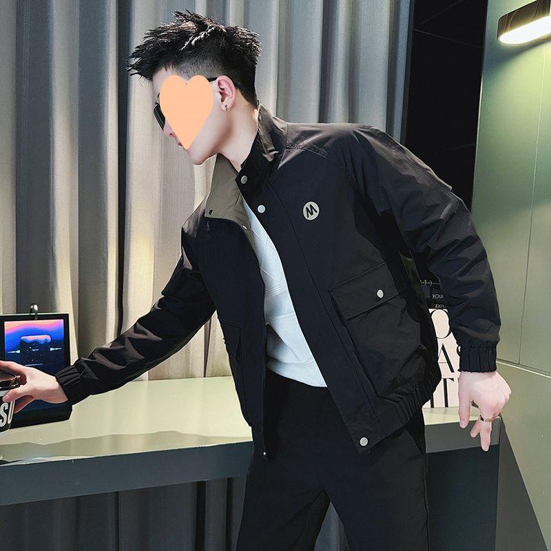 Work Jacket Men's Handsome Short Jacket Men's New Style Men's Casual Spring and Autumn Tops