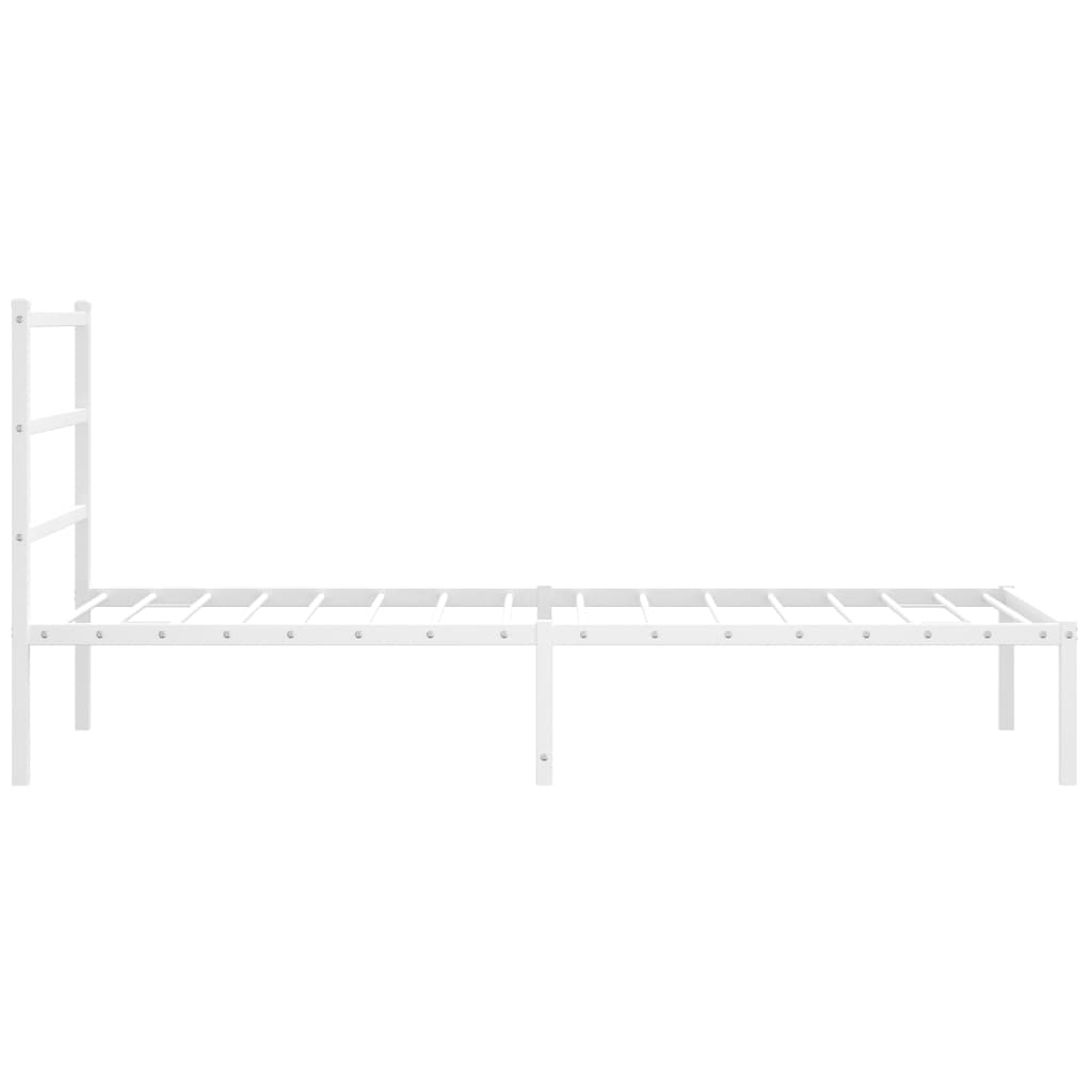 Vidaxl Struttura Letto in Metallo con Testiera, Bianca, 100X190 Cm
