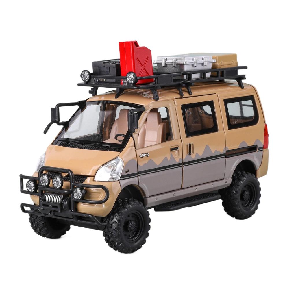 Wuling Offroad-Version LKW-Modell im Maßstab 1:24 aus Metallguss, modifiziertes Geländefahrzeug mit Sound und Licht, Geschenk für Kinder
