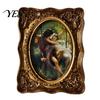 Crack Resistant Frame Vintage Picture Frame, Gold-Tone Round Oval Photo Arched Retro Exquisite Detail for Wall Hanging or Tabletop Display Home Decor