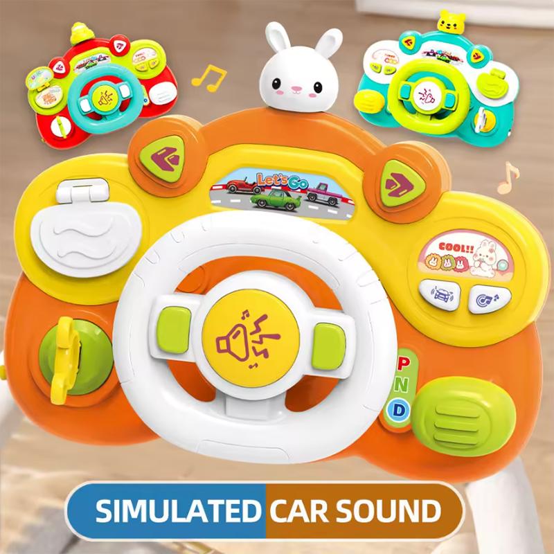 Children'S Early Education Multifunctional Steering Wheel Toy Cute And Fun Simulation Car Driving Music Puzzle Toy